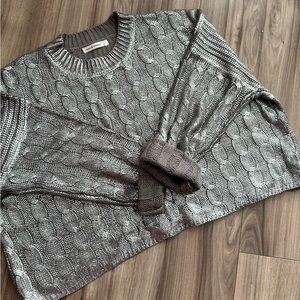 moon & madison Gray Cable Knit Sweater